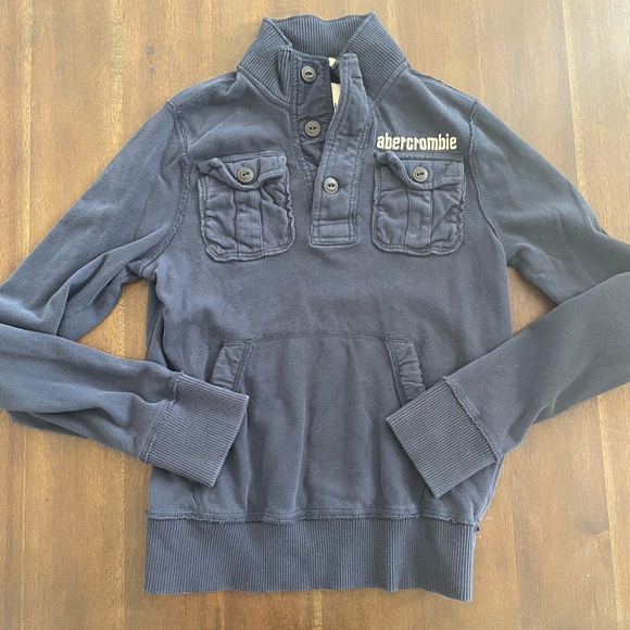 Abercrombie kids Navy Pullover sweatshirt long sleeve Large - Picture 1 of 5
